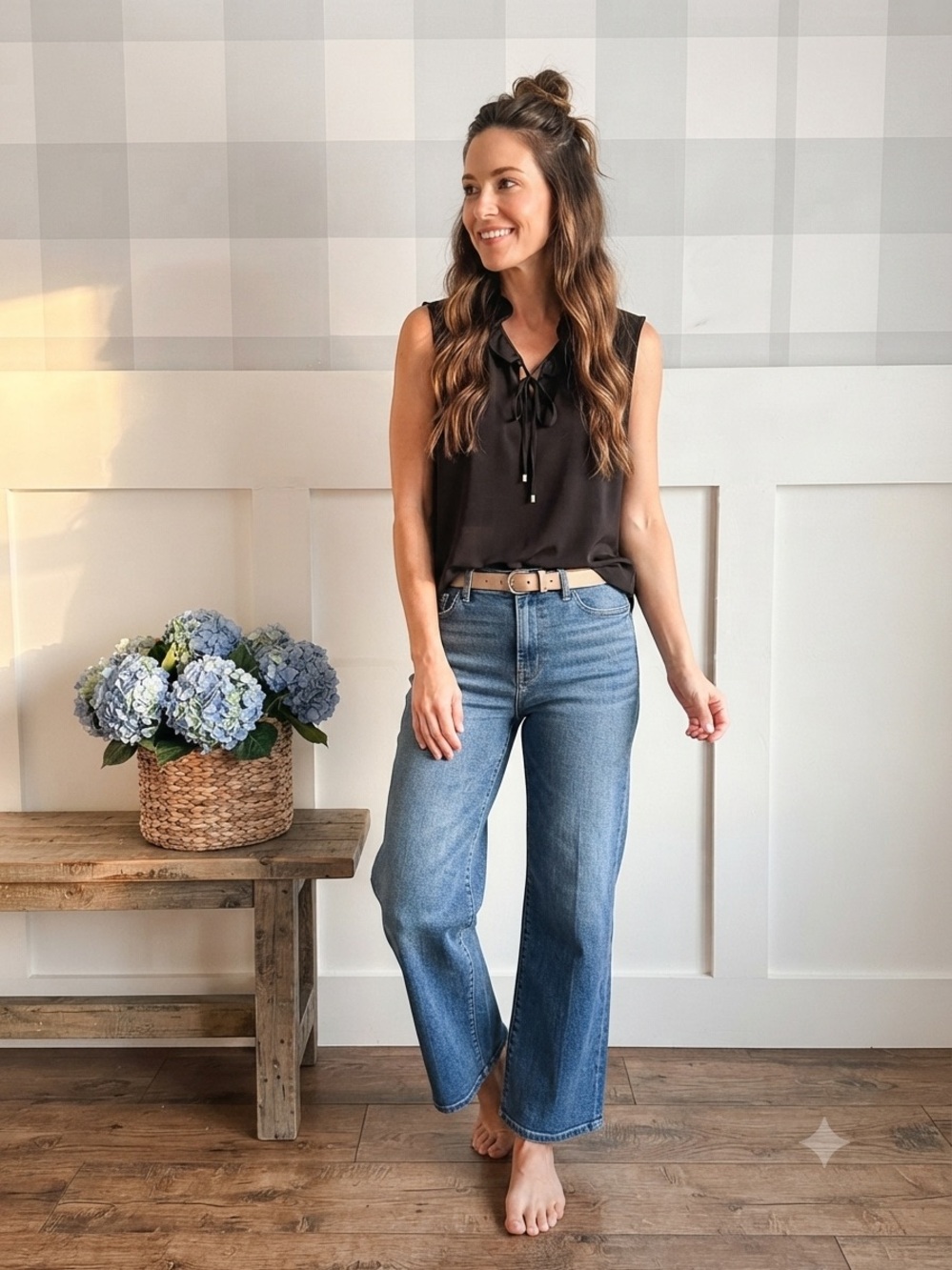 The Limited Black Lace-Up Sleeveless Top XL